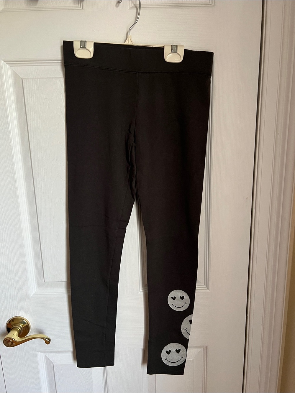 aerie Black Leggings with Silver Emoji Accents - Size Small